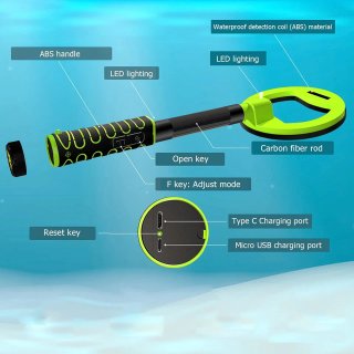 Metal Detector Subacqueo IP68 Impermeabile
