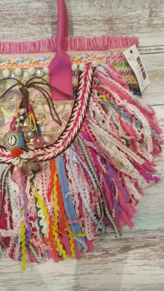 Bolso boho hecho a mano multicolor