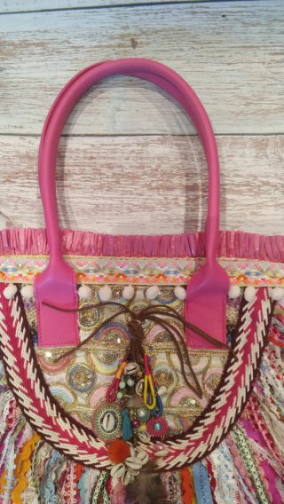Bolso boho hecho a mano multicolor