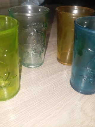 Vasos Disney Vidrio Colores