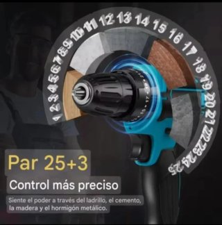 Taladro Atornillador Inalámbrico (2 Baterías)