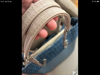 Borsa O Bag Blu con inserto pelliccia