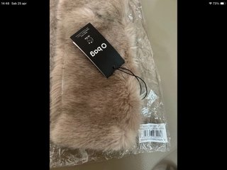 Borsa O Bag Blu con inserto pelliccia