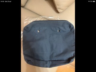 Borsa O Bag Blu con inserto pelliccia