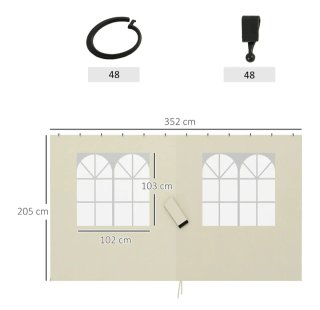 Paredes laterales pérgola 4x3 (beige)