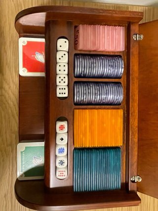 Scatola gioco Modiano fiches euro e carte
