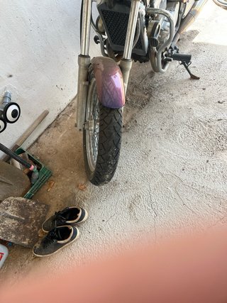Moto Cruiser Negra y Morada documentada