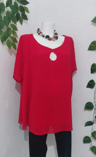 Blusa Roja Elegante Talla XXL