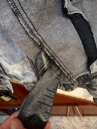 Giubbino jeans maculato uomo cotone