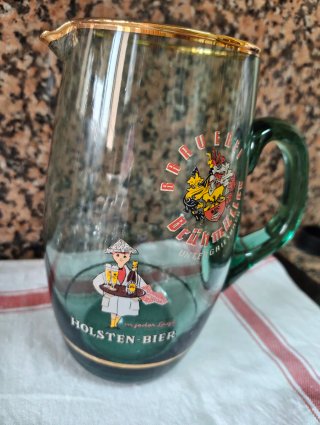 Jarra y 6 Vasos Cerveza Cristal