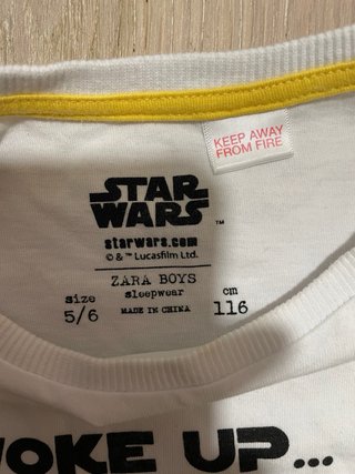 Conjunto Star Wars Zara Talla 5-6 años
