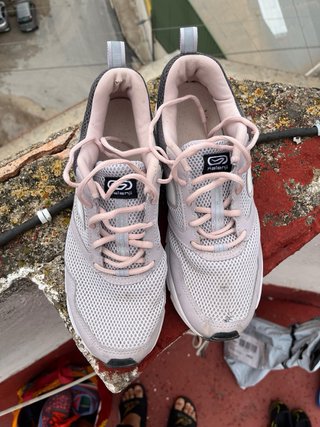 Zapatillas deportivas Kalenji mujer gris y rosa