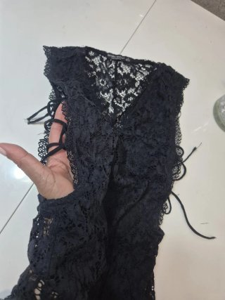 Body encaje negro talla única