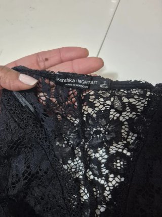 Body encaje negro talla única