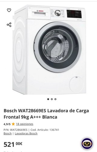 Lavadora Bosch Carga Frontal 9kg