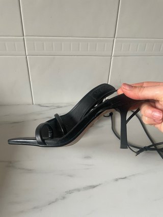 Sandalias Zara Piel Negras Talla 40