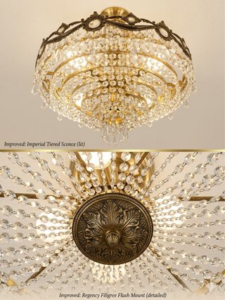 Lámpara Chandelier Cesta Cristal Tallado