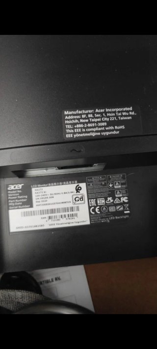 Monitor Acer Gaming Negro KA 272