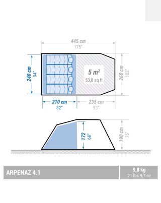 Tienda de campaña Quechua Arpenaz 4.1