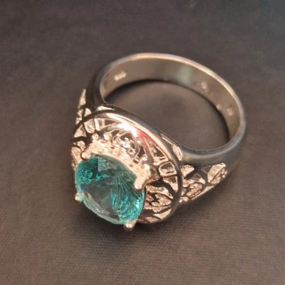 Anello argento 925 e topazio blu