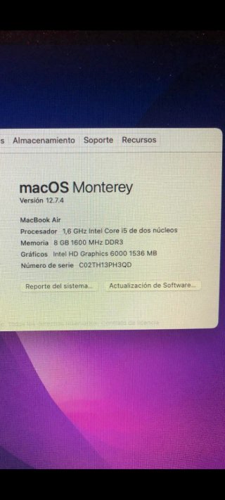 MacBook Air 2015 13 8GB RAM 128GB