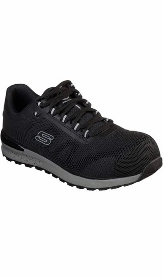 Zapatos de seguridad Skechers negros y grises