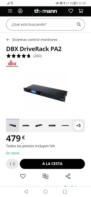 DBX DriveRack PA2 Procesador Altavoces