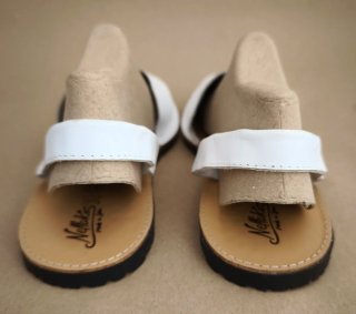 Menorquinas Avarcas Ibicencas Piel Blanca Talla 41
