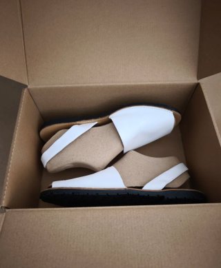 Menorquinas Avarcas Ibicencas Piel Blanca Talla 41