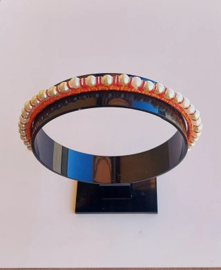 Hairband Headband Jewelled Pearls Strass Ribbons