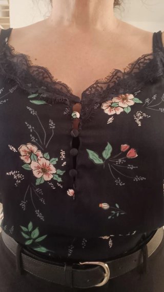 Camiseta tirantes satén floral M