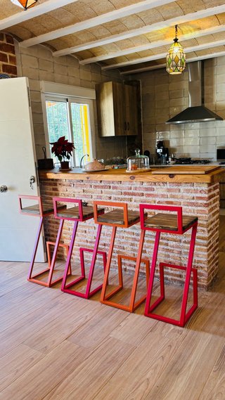 Taburetes de cocina metal y madera