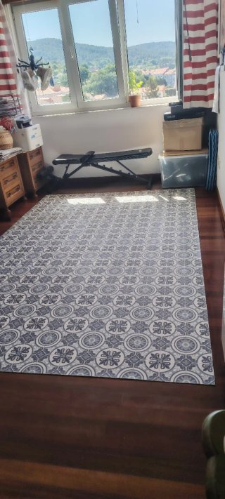 Alfombra vinílica 3x2m diseño geométrico