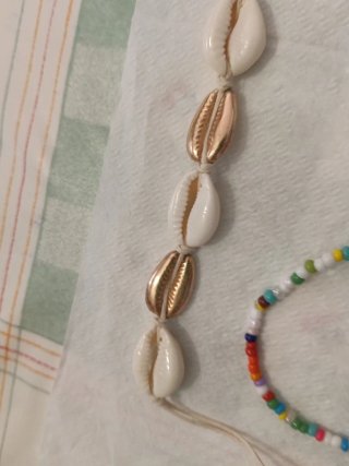 4 Pulseras Acero Cuentas Colores