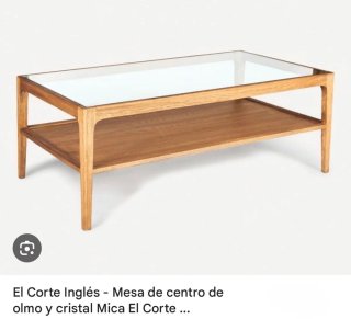 Mesa centro madera Olmo y cristal
