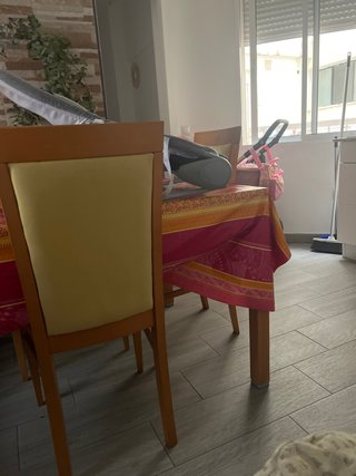 Mesa extensible con 6 sillas