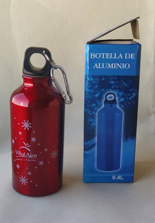 Garrafa Alumínio VitalAire 400ml c/ Mosquetão