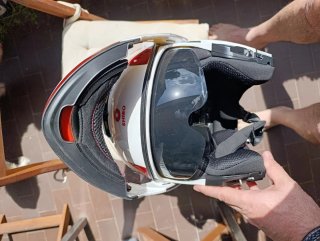 Casco Shiro con Pinlock Rojo y Blanco