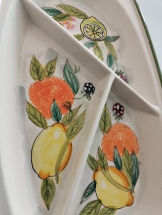 Antipastiera ceramica decorata frutta