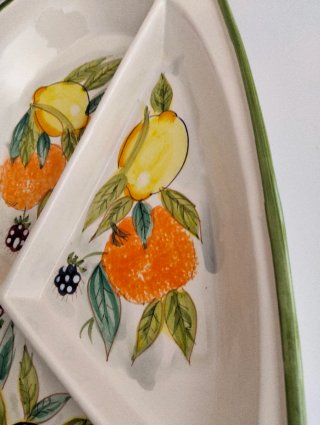 Antipastiera ceramica decorata frutta