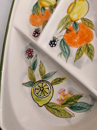 Antipastiera ceramica decorata frutta