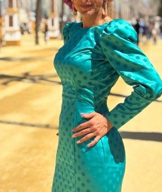 Traje de flamenca gitana verde