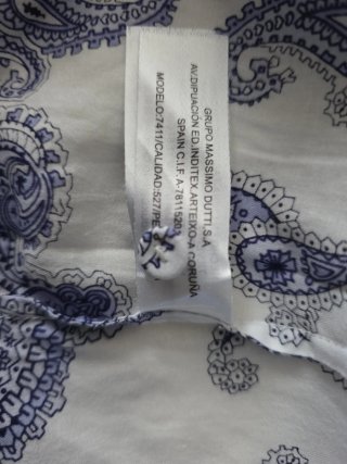 Blusa Massimo Dutti T.S estampada Azul y Blanco