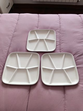 Lote 3 platos aperitivo porcelana