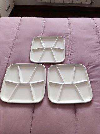Lote 3 platos aperitivo porcelana