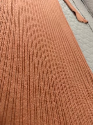 Vestido naranja de punto cuello polo Talla M