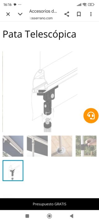 2 postes telescópicos para toldo viento