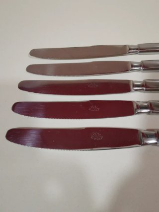Lote 5 Cuchillos de Metal Plateado