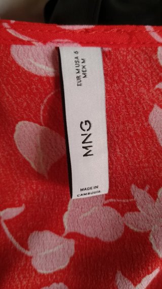 Blusa Mango Estampada Roja