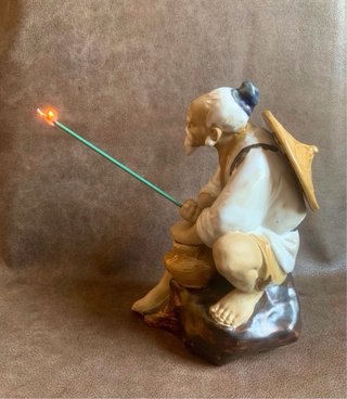 FIGURA DE PESCADOR QUEMADOR DE INCIENSO
